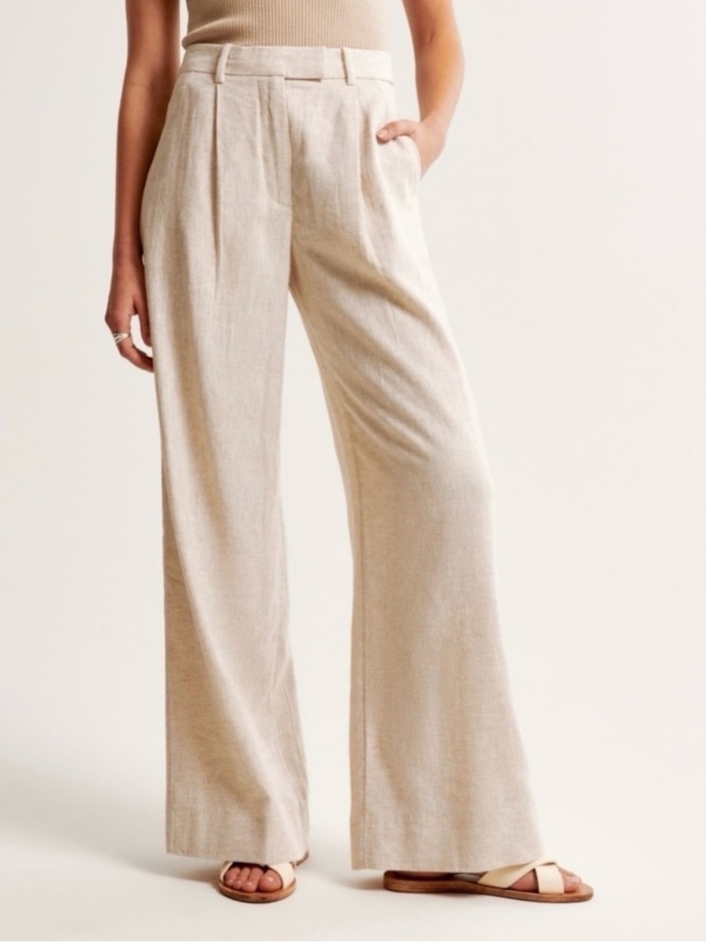 Abercrombie & Fitch Harper Tailored Linen-Blend Pant